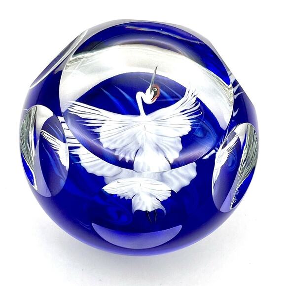 PAPERWEIGHT LUNDBERG STUDIOS DANIEL SALAZAR 1991 3.25" Magnum Rare Facetted - Picture 3 of 9